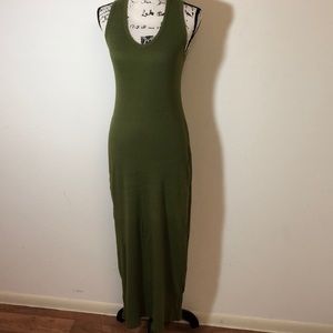 J. Crew olive green cotton maxi dress